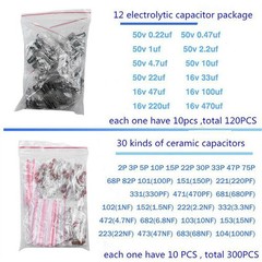 Electronic Components Kit 1390PCS LED Diodes Resistors Electrolytic Capacitors b