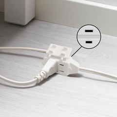 6FT 3-Outlet Extension Power Cord Indoor 2 Prong Protection Outlet Cover White