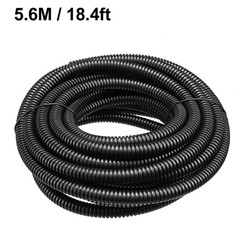 5.6 M 7×10 mm PP Flexible Corrugated Conduit Tube for Garden,Office Black