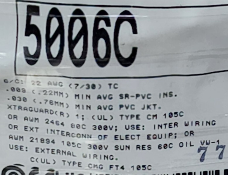 Alpha Wire 5006C 22/6C XtraGuard High Performance Instrumentation/Control Cable
