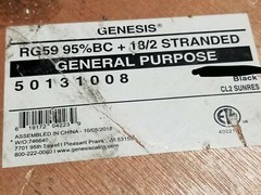 Southwire Genesis Cable 5013 RG59/U + 18/2C Siamese CCTV Camera Black /100ft