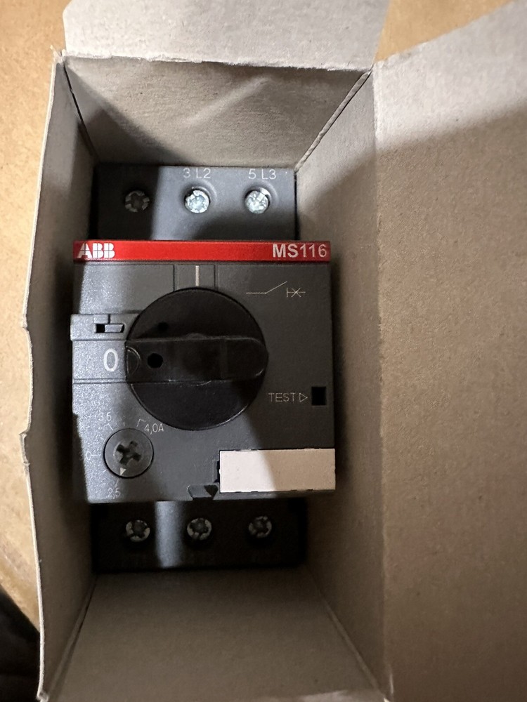 ⚡️ABB 1SAM250000R1008 Motor Starter Breaker DIN Rail Mounting MS116-4.0 2.5-4.0A