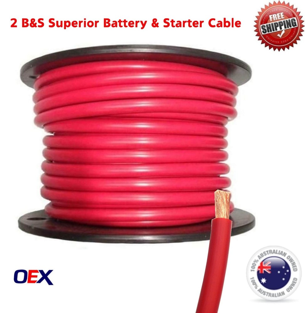 OEX 2 BS Battery Cable 190 AMP Copper Wire Various Lengths Crimp Connector