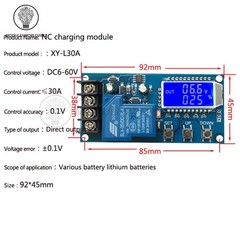 30A 6-60V Lithium Battery Charge NC Control Module Protection Board LCD Display