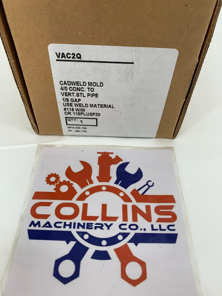 Cadweld nVent Erico VAC2Q Mold 4/0 Concentric To Vertical Steel Pipe 1/8 3MM Gap