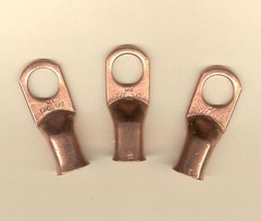 10 Big Bare Battery COPPER Lug Ring Terminal Connector #1/0 Wire Gauge 1/2″ Stud