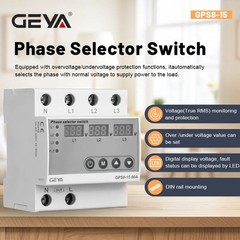 GEYA Phase Selector Switch Over Current Over&Under voltage Protector 63/80A 220V