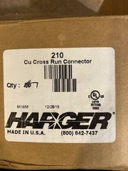 BOX of 7 – HARGER 210 COPPER CROSS RUN CONNECTOR