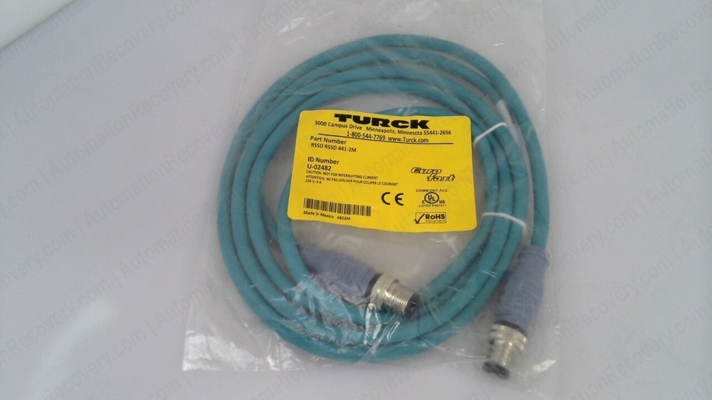 TURCK RSSD RSSD 441-2M, ETHERNET CABLE ASSEMBLY, U-02482, NEW #352194