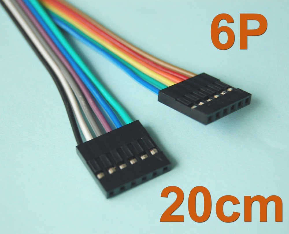 20 Pcs 20cm ( 7.9″ ) Length Dupont Wire Cable 6p 6p Pin Header 2.54mm Pitch
