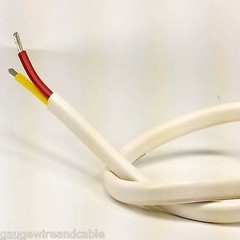 18/2 AWG Gauge Marine Grade Wire, Boat Cable, Tinned Copper, Flat Red/Yellow
