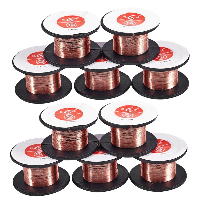 10pcs 0.1mm Diameter Copper Solder Solder Paint Wire Roll Wire G5X5-