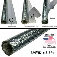 19mm ID Self-wrap Heat Shield Sleeve Thermal Reflective for Cable Wire Hose 1M