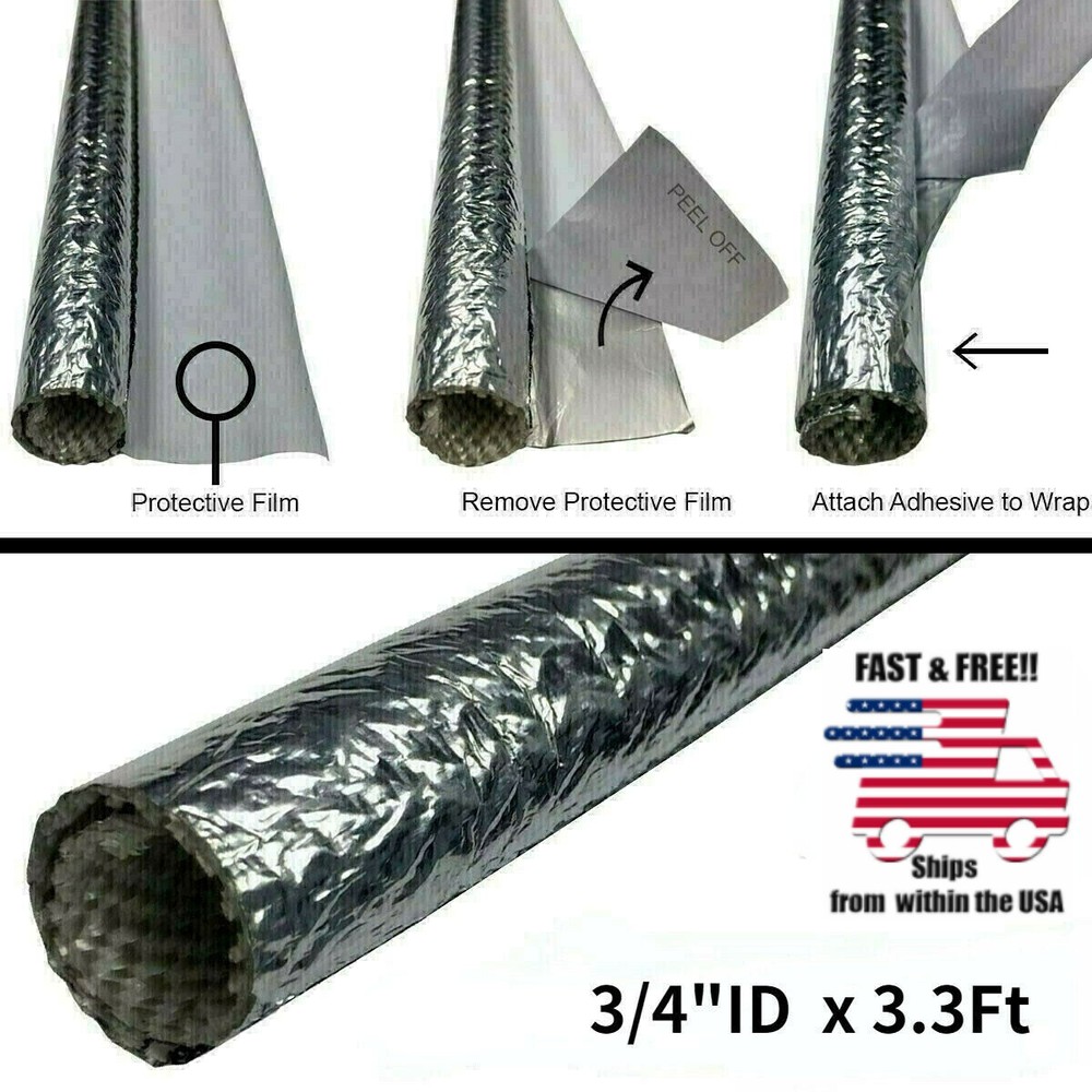 19mm ID Self-wrap Heat Shield Sleeve Thermal Reflective for Cable Wire Hose 1M