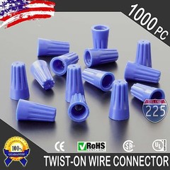 1000 Blue Twist-On Wire Connector Connection nuts 22-14 Gauge Barrel Screw US