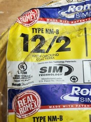 SOUTHWIRE ROMEX 25 Foot Cut Section 12/2 NM-B w/Ground SimPull Indoor Wire New