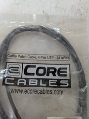 E CORE 500-05 BKEcore Cat5e Patch Cable 4 Pair UTP 24AWG Industrial OEM