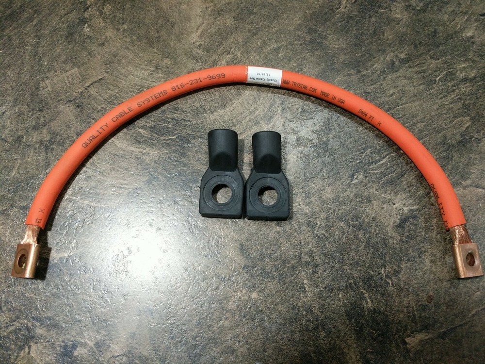 High quality 2 AWG USA cable 3/8 Stud terminal 17.5″L, Solar Alternator Battery