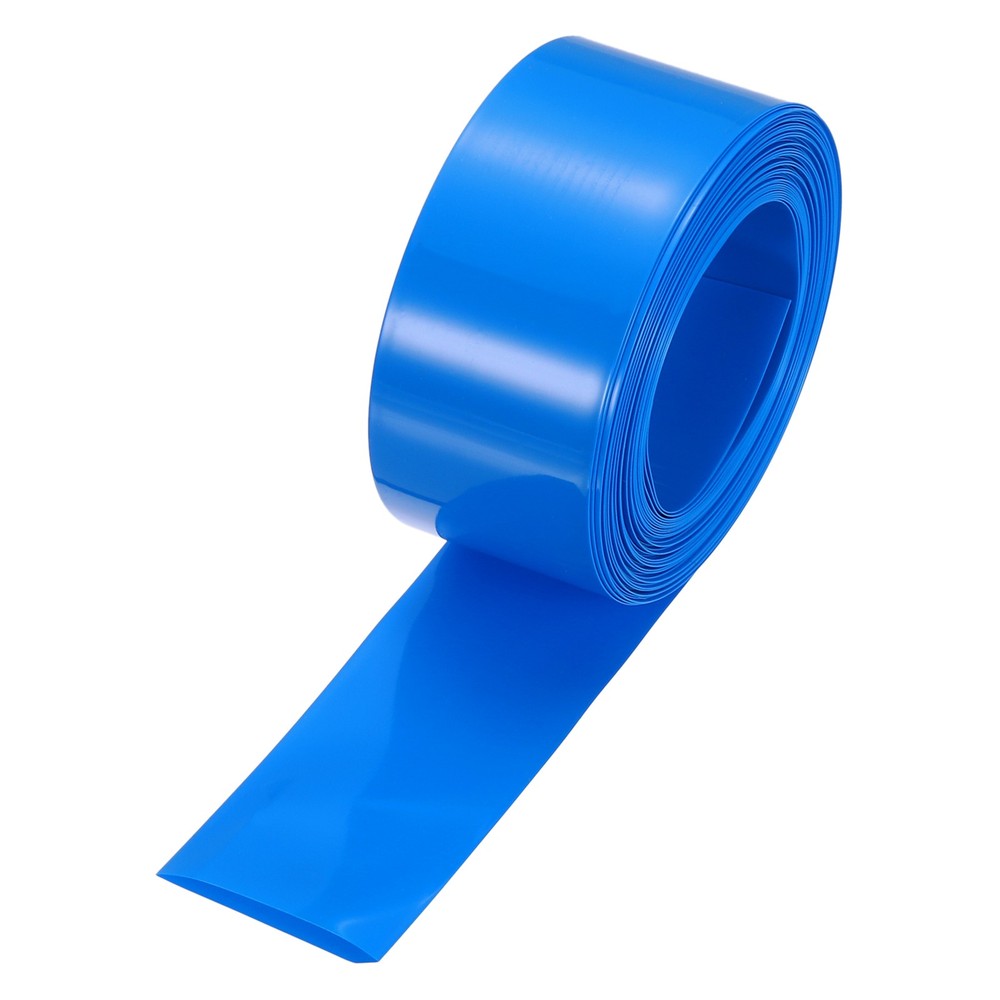 Battery Wrap 32mm Flat 26 ft PVC Heat Shrink Tube Wraps Blue