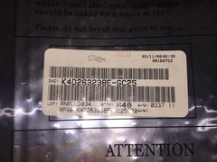 (5 PIECE LOT) K4D263238E-GC25, SAMSUNG, 4MX32 DDR DRAM, 0.55ns, PBGA144