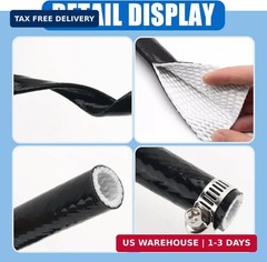5Ft 3/8″ Fuel Line Heat Shield Sleeve Wire Protection Wrap Thermal Resistant