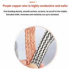 Flat Pure Copper/Tin plated Braid Cable Copper Braid Wire Ground Lead 2.5-120mm²