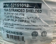 GENESIS 32151012 CONTROL CABLE: 1000 ft, 18/4 stranded plenum, cl3p |010-9431403
