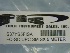 NEW Simplex 9/125 SM FC-SC/UPC Fiber Optic Cable 5 Meters