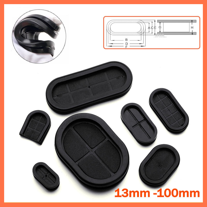 Oval Rubber Grommet Firewall Hole Electrical Wiring Gasket Cable Closed Blind