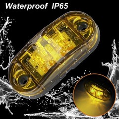 6Pcs 2.5 Inch LED Trailer Lights 2 Diode Waterproof LED Color: AmberSize: 6Pcs