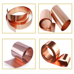 Copper Strip Plates 99.9% Copper Sheet Thickness 0.01mm-1mm Copper Foil Flat Tape