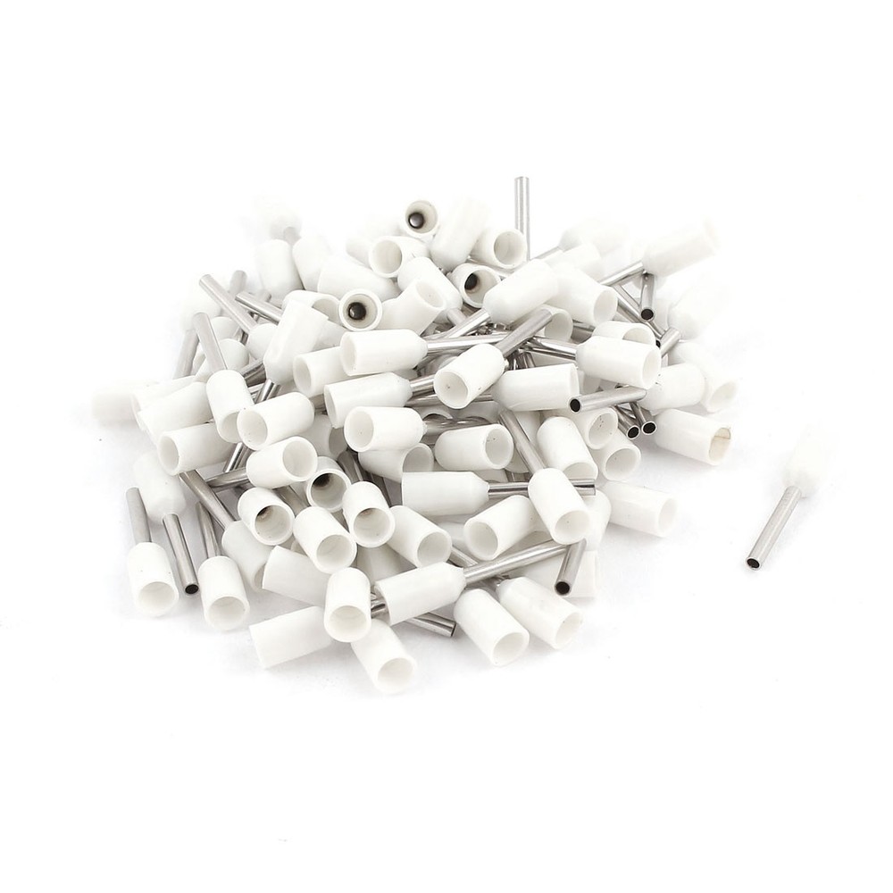 100 Pieces 0.5mm2 Crimp Cord Wire End Terminal Bootlace Ferrule Connector White