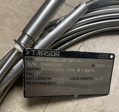 Trasor Mineral Insulated Heat Trace Cable. 5 Watts Per Foot 120v Ac. 65ft