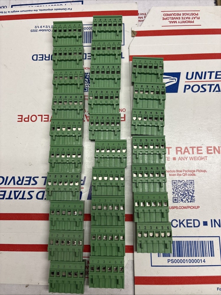 Lot Of 27 PHOENIX CONTACTS MVSTB-2.5-5.08-6-G MVSTB255086G 6 Pole 250V 10A 2.5mm
