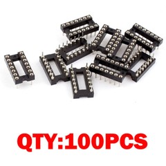 100PCS 14Pin DIP Round IC Sockets Adaptor Solder Type Gold Plated Machined US