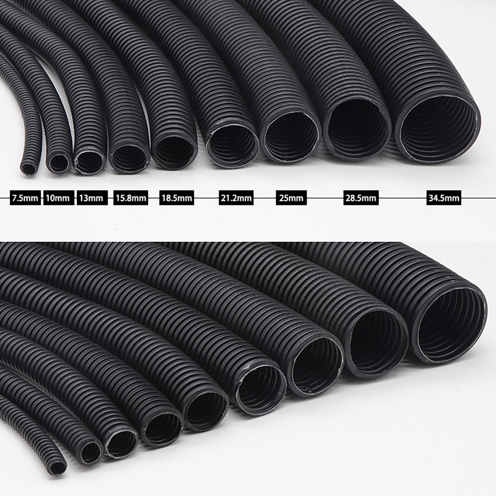 Black Conduit Split & Non Split Flexible Tube Cable Tidy Trunking Organiser