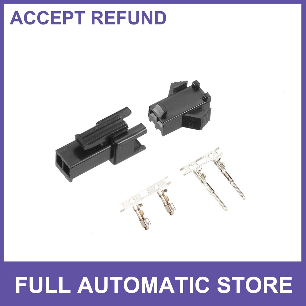 100 Pair 2.54mm 2 Pin Male Female -SM Housing Crimp Terminal Connector Universal