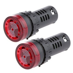 2Pcs Level 3 12V Red LED Buzzer Alarm Signal Indicator Flash Light Panel Mount G