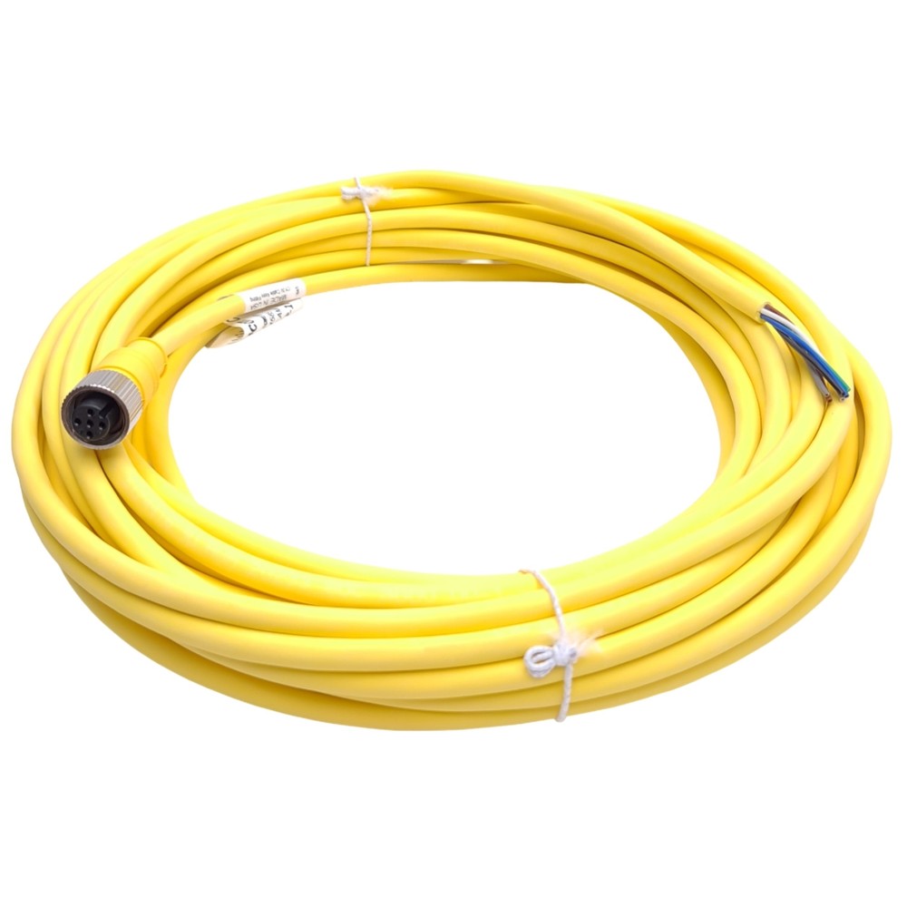 Mencom MDCP-5FP-10M Cordset, M12 5-Pin Female to Flying Leads, 10m Length