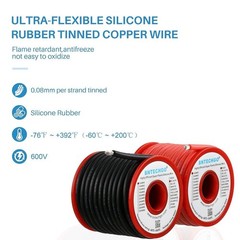 12 Gauge Silicone Wire Spool 25ft Red and 25ft Black Flexible 12 AWG Stranded…