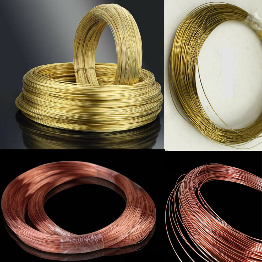 Pure Brass Wire Cu Copper Wire 0.3/0.5mm – 3mm Uncoated Cable Guage 1 3 5Meter