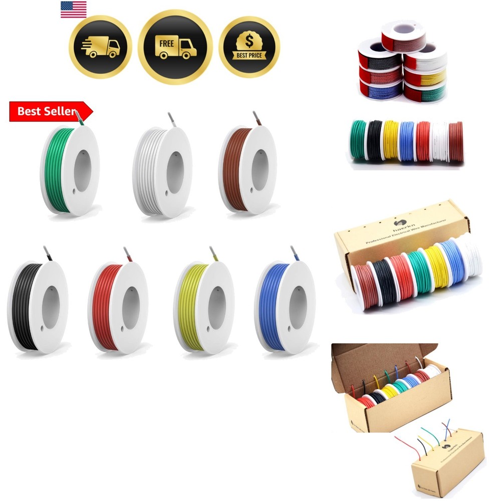 18 awg Silicone Electrical Wire Cable 7 Colors 13ft Each 18 Gauge Hookup Wire…