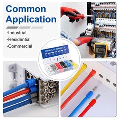 1900pcs Copper Crimp Connector Kit, AWG 22-10 Insulated Ferrules, 7 Sizes 7 Colo
