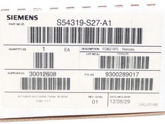 Siemens S54319-S27-A1 FDBZ-RTL Fire Alarm Remote Test Switch Duct Detector FD…