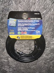 New Monster 140030-00 RG6 Video Coaxial Cable, 12′, Black