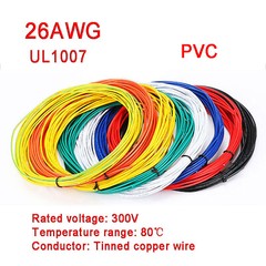 26AWG Flexible PVC Cable Stranded Wiring, Voltage 300V, Tinned Copper Wire