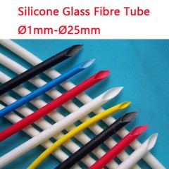 Ø1mm – Ø25mm Silicone Fibre Glass Tubing Sleeving Insulation Hose 200℃ High Temp