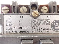 Westinghouse A200M0CAC Non-Reversing Motor Starter 600V Max