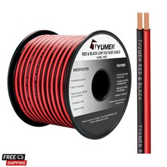 100FT 12/2 Gauge 2pin 2 Color Red Black Cable Hookup Electrical Wire LED Stri…