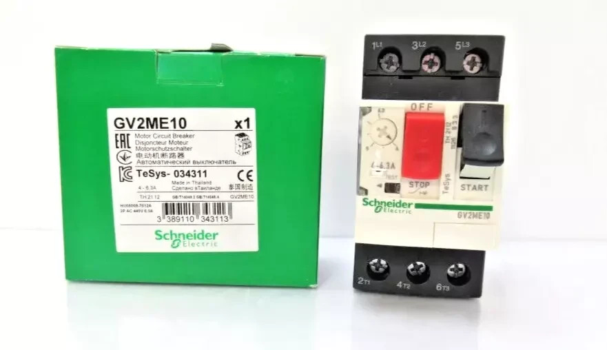 1PC Schneider GV2ME10 Motor circuit breaker, TeSys GV2, 3P, 4-6.3 A- Brand NEW